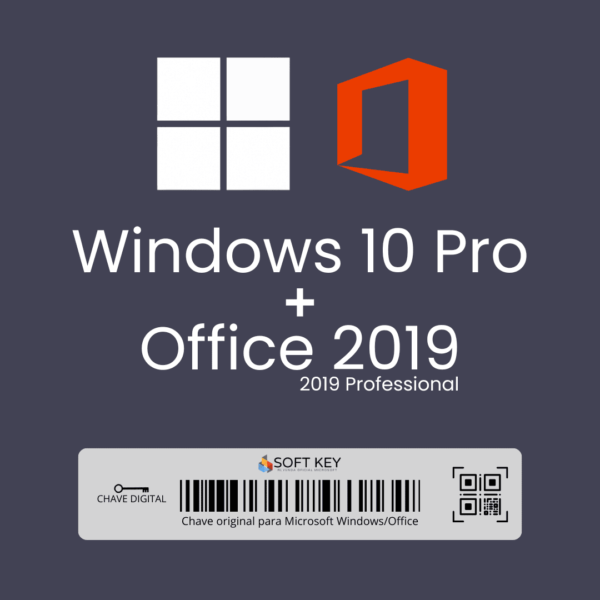 Licenças Windows 10 Pro + Microsoft Office 2019 Professional Plus – Envio Imediato Após a Compra - Licença retail